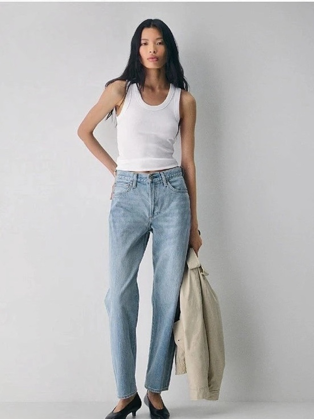 Denim Forum '90s Marlo Hi-Rise Baggy Jeans in 7 Yrs Bleu Taboo